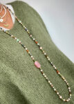 Sautoir en perles d'agate multicolores
