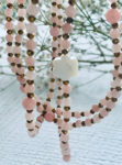 Sautoir perles de jade rose pâle